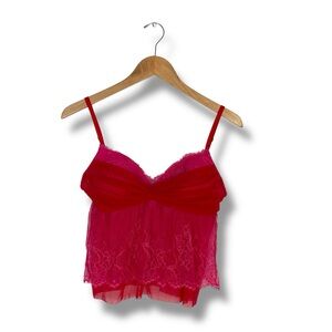 VTG Victoria’s Secret Sexy Little Things Y2K Pink Camisole Top Mesh Fairy Med